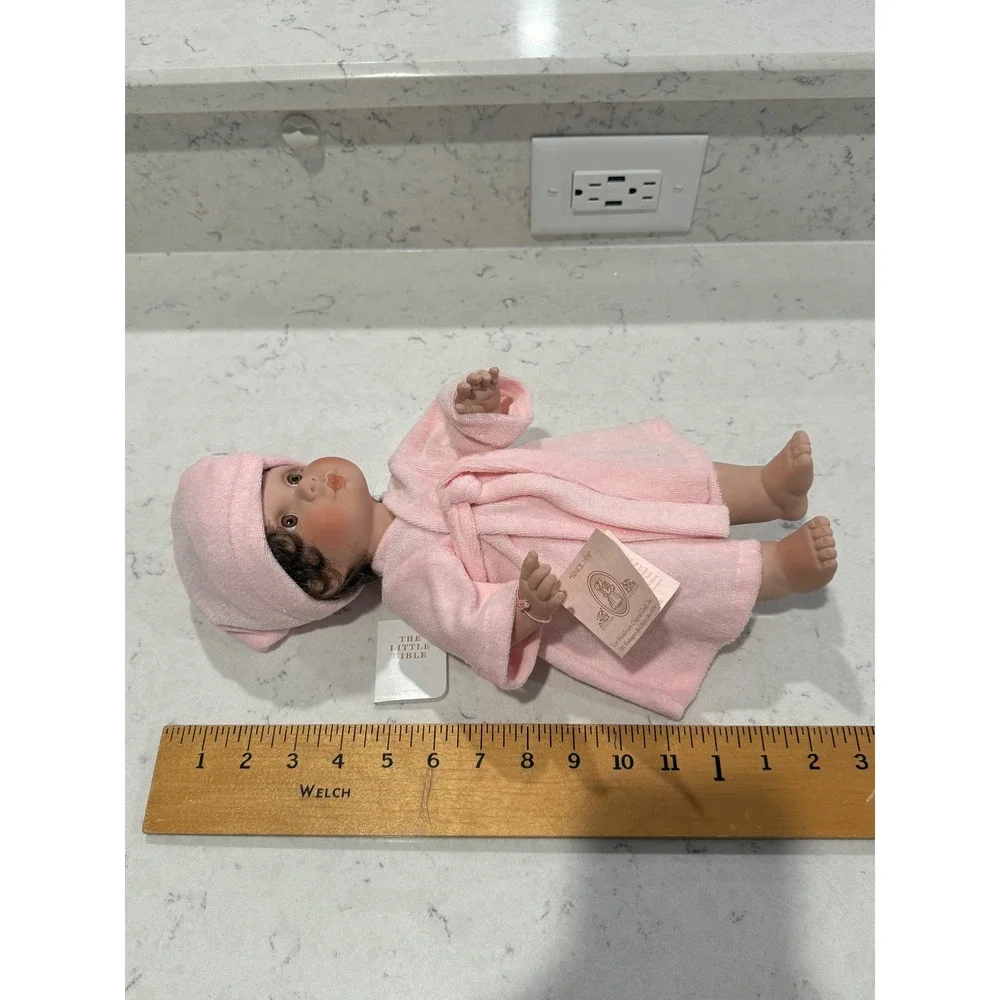 Lee Middleton Original Baby Doll Pink Robe Bonnet 